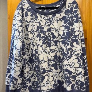 Emily Daniels Blue and White Floral Sweater